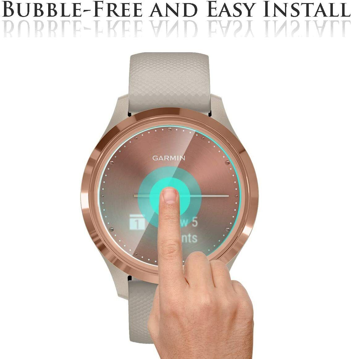 3X For Garmin Vivomove 3 3S 9H Full Cover Tempered Glass Screen Protector Film