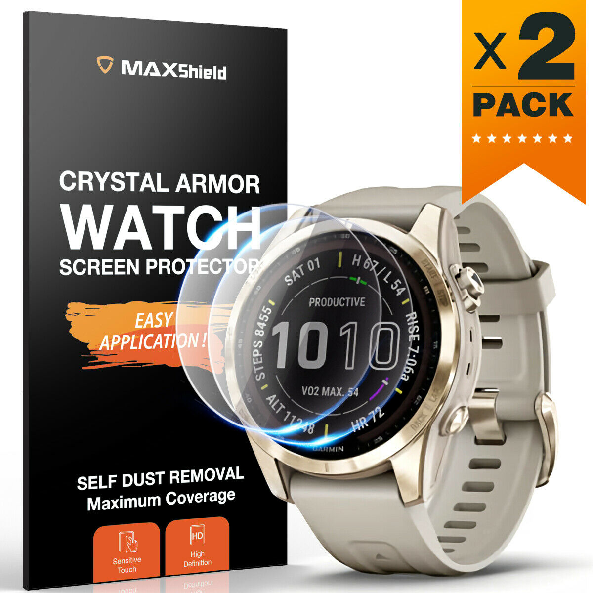 For Garmin Fenix 7 7S 7X Solar Sapphire Tempered Glass Screen Protector Cover