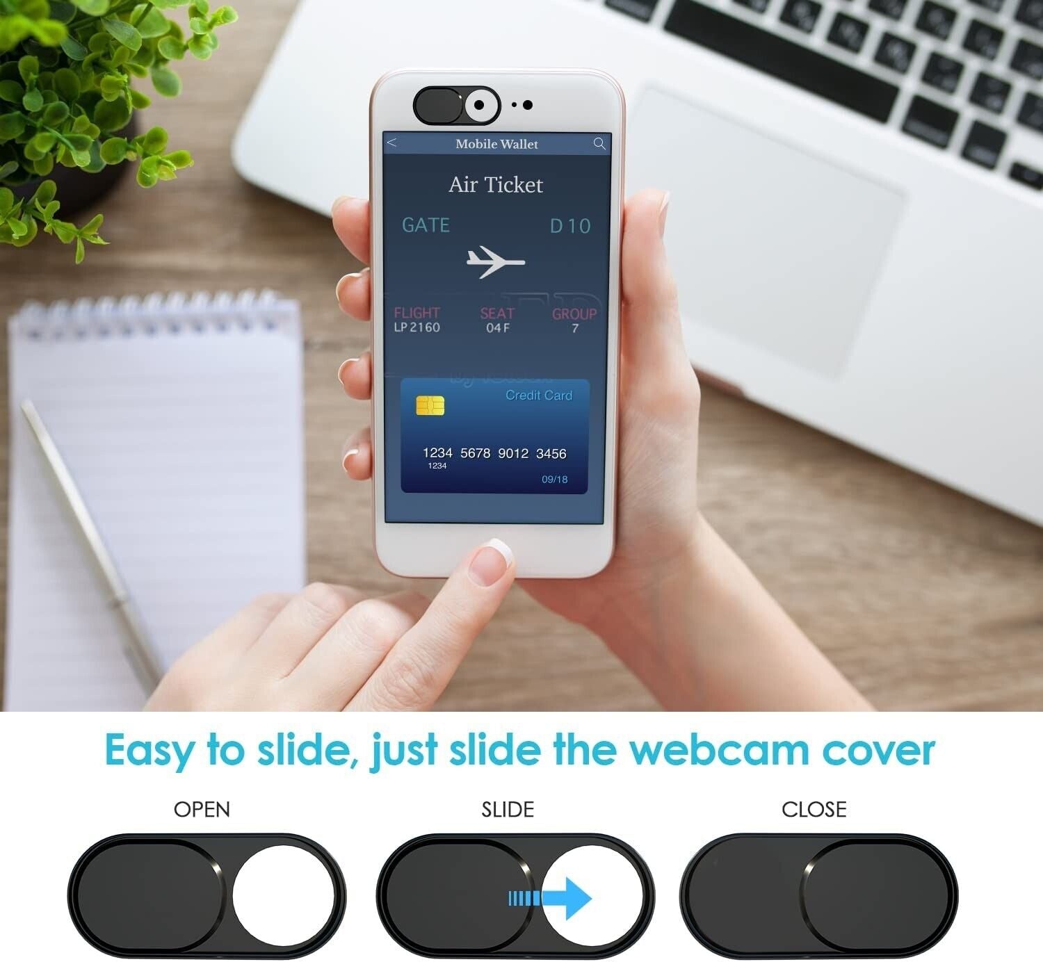 Metal Ultra-Thin Webcam Cover Laptop iPad Web Camera Cover Slide Protection