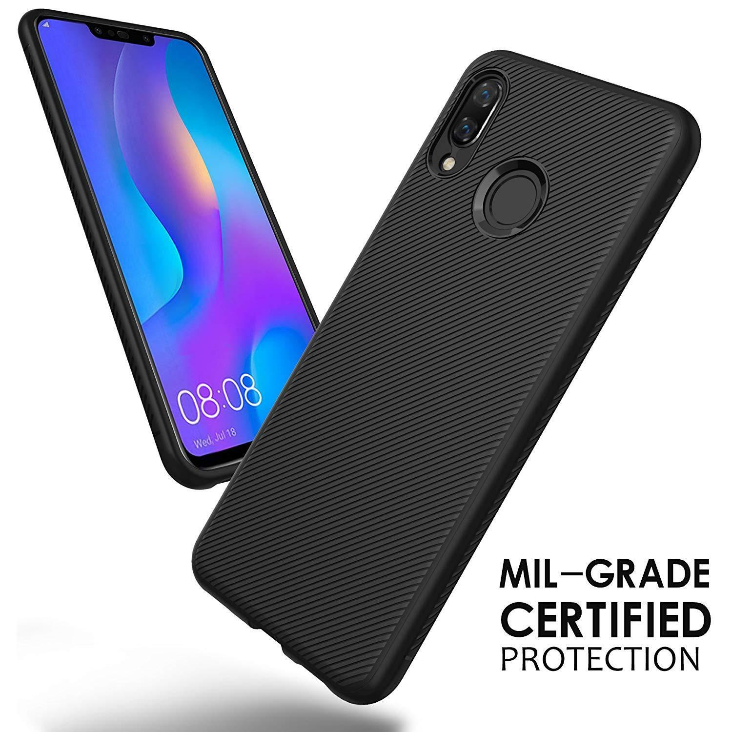 Huawei Nova 3e case，[Scratch Resistant] Premium Flexible Soft Anti Slip TPU