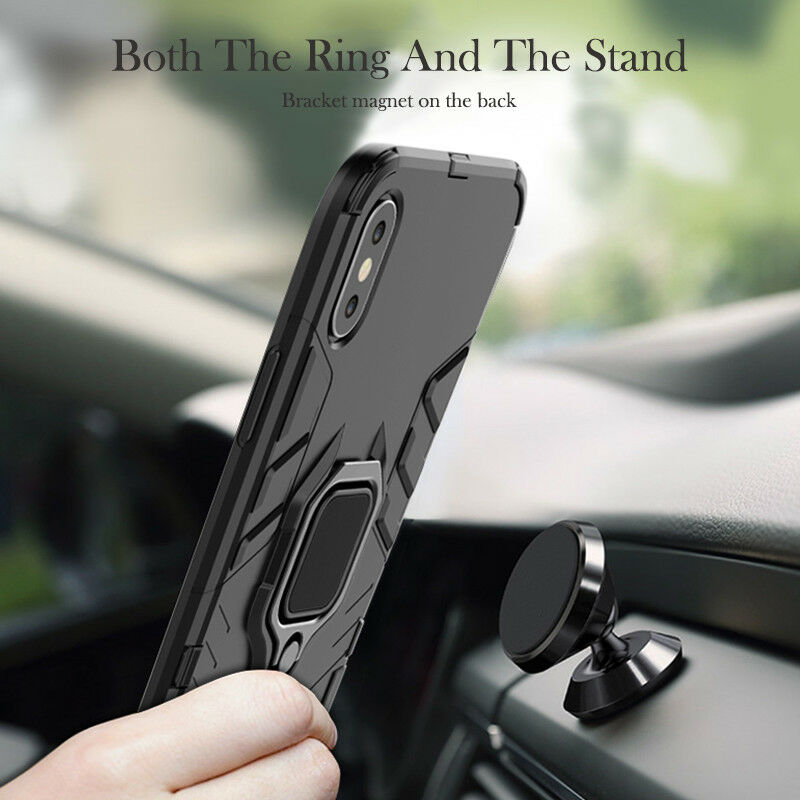 OPPO AX5 Ring Holder Magnetic Heavy Duty Case Cover-Black