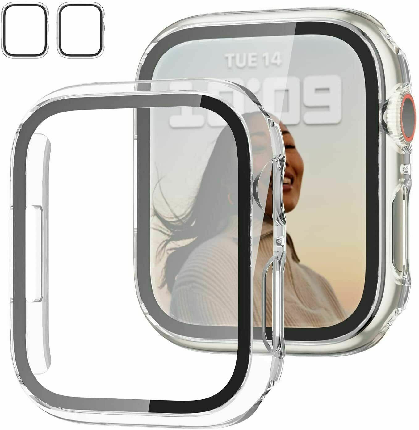 2X For Apple Watch 8 Glass Case Cover Screen Protector