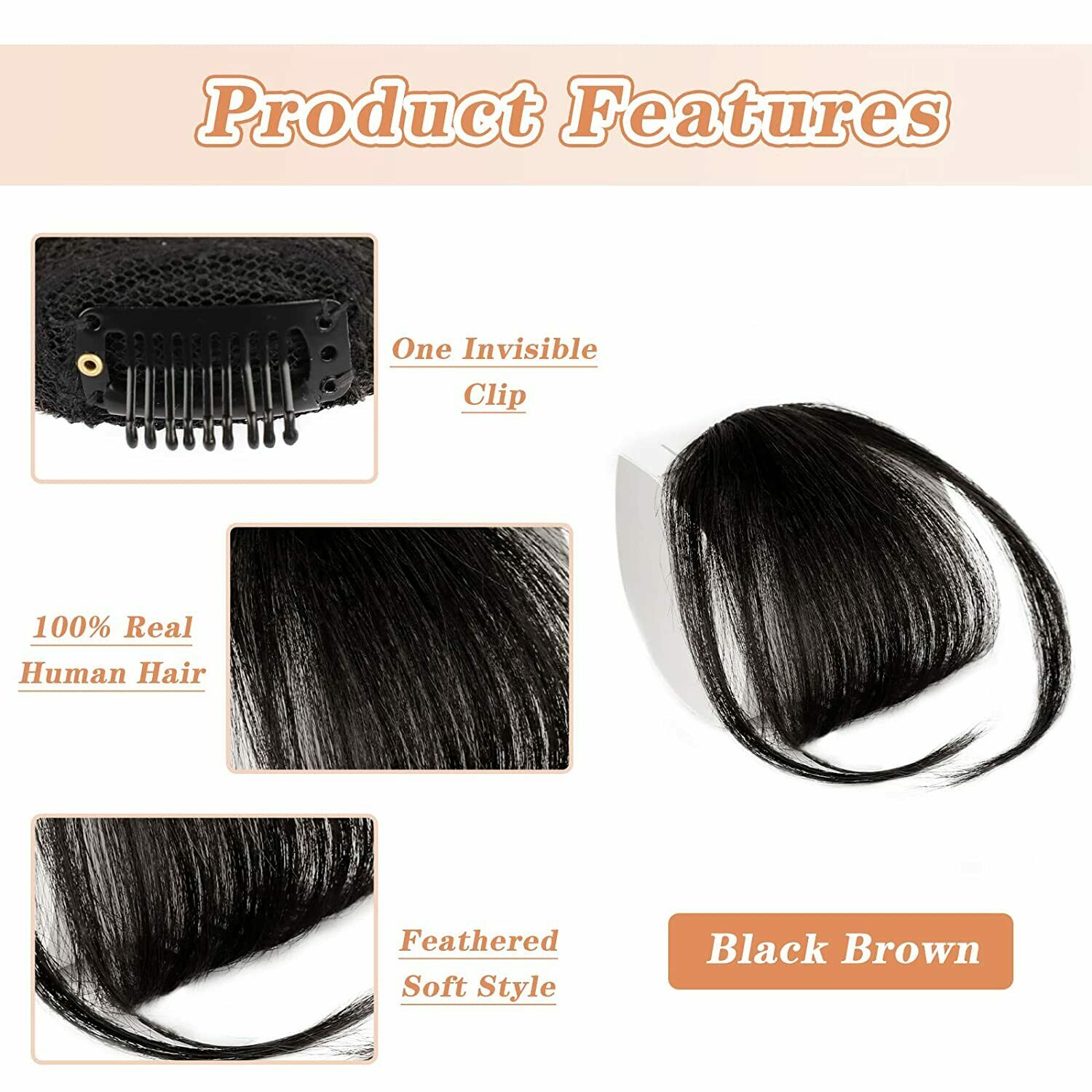Natural Thin Fringe Bangs False Fake Hair Extension Clip In Front Hairpieces AU