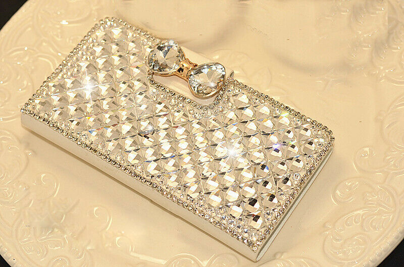 Samsung S8 Bling Crystal Diamond Leather Flip Stand wallet Case