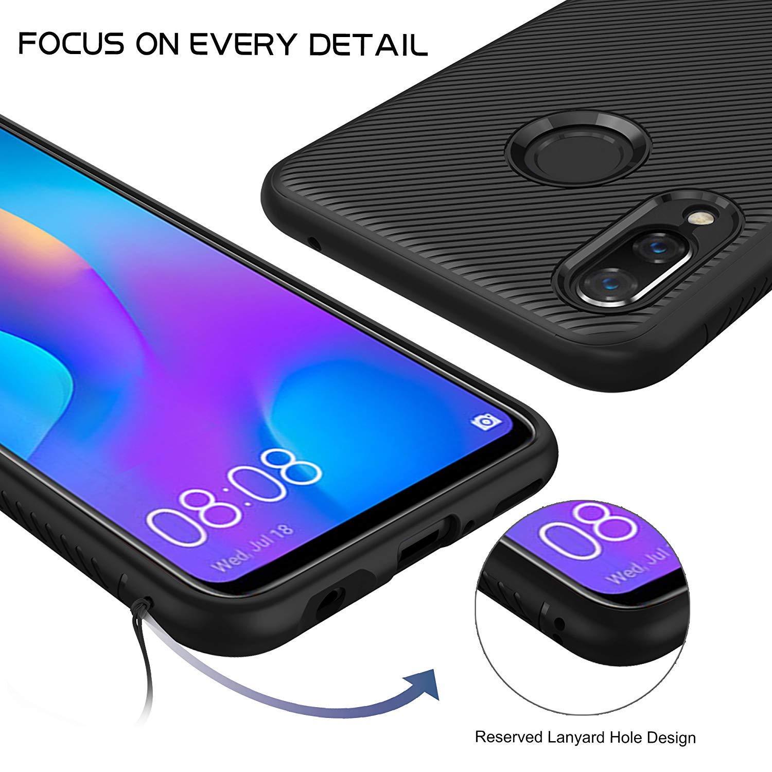 Huawei Nova 3e case，[Scratch Resistant] Premium Flexible Soft Anti Slip TPU