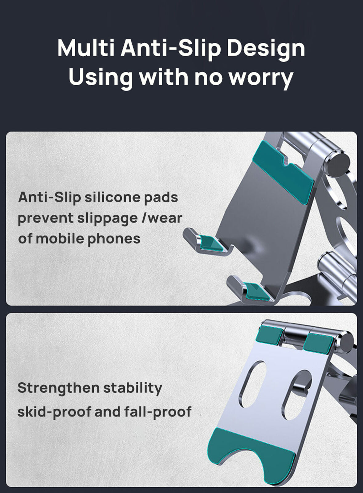 Adjustable Phone Tablet Desktop Stand Desk Holder Mount Cradle For iPhone iPad