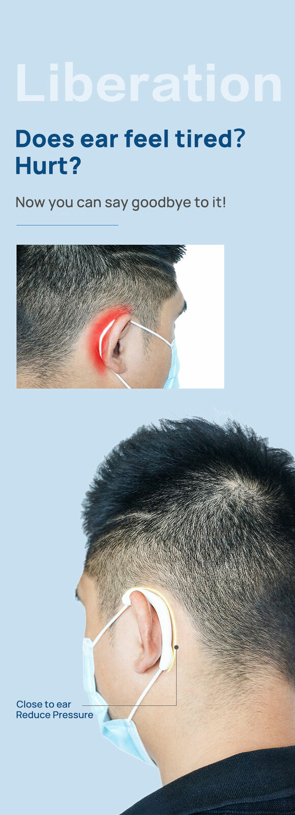 4PCS Ear Hook Face Mask Holder Strap with adjustable washable Ear Protector