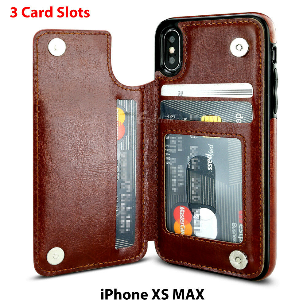 iPhone XR Case Flip Leather Wallet Card Shockproof Case
