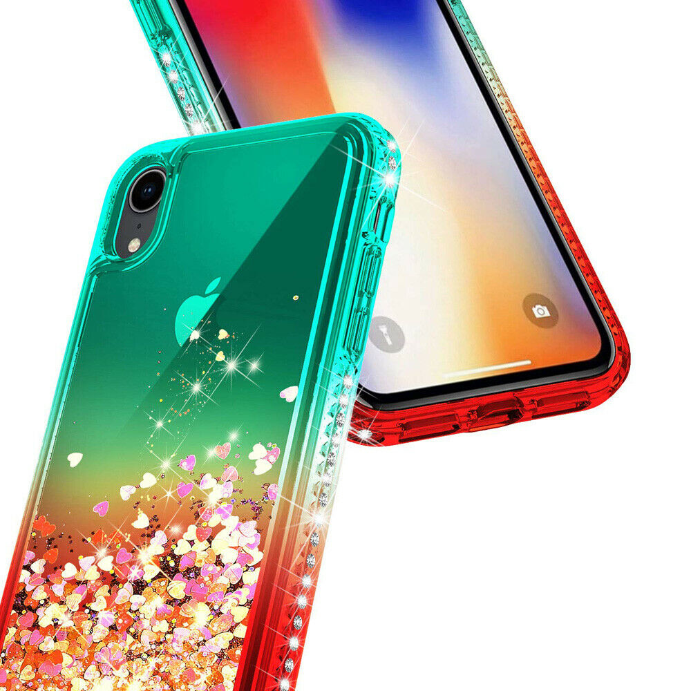 Bling Dynamic Glitter Moving Quicksand Liquid Case Cover For iPhone Xs Max