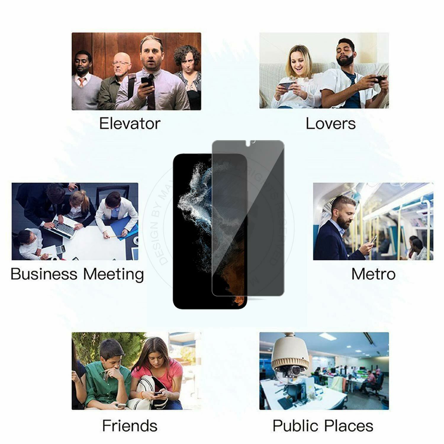 For Galaxy S22 S22+/S22 Plus Privacy Tempered Glass Screen Protector Anti Spy