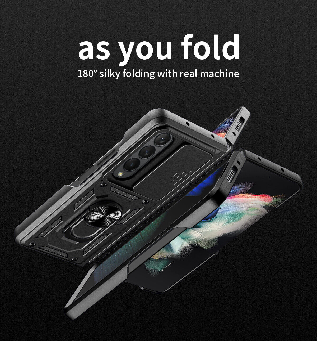 For Samsung Galaxy Z Fold 5 4 Flip 5 4 5G Case Cover Shockproof Rugged Ring Holder
