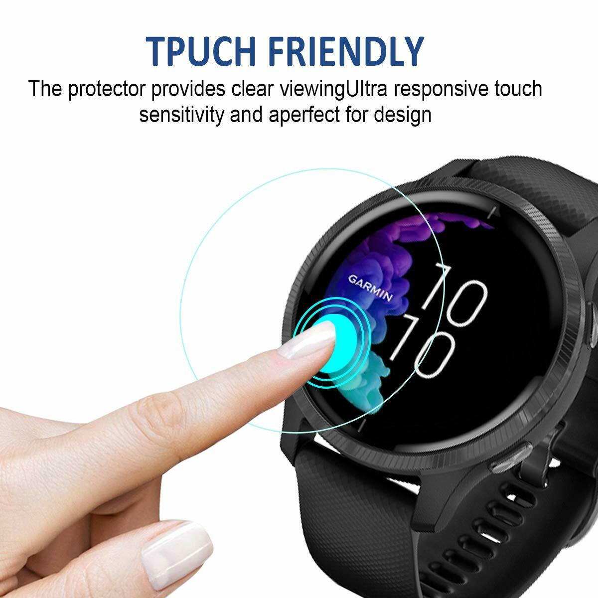 2x For Garmin Venu with AMOLED Display Screen Protector Full Cover Hydrogel Film