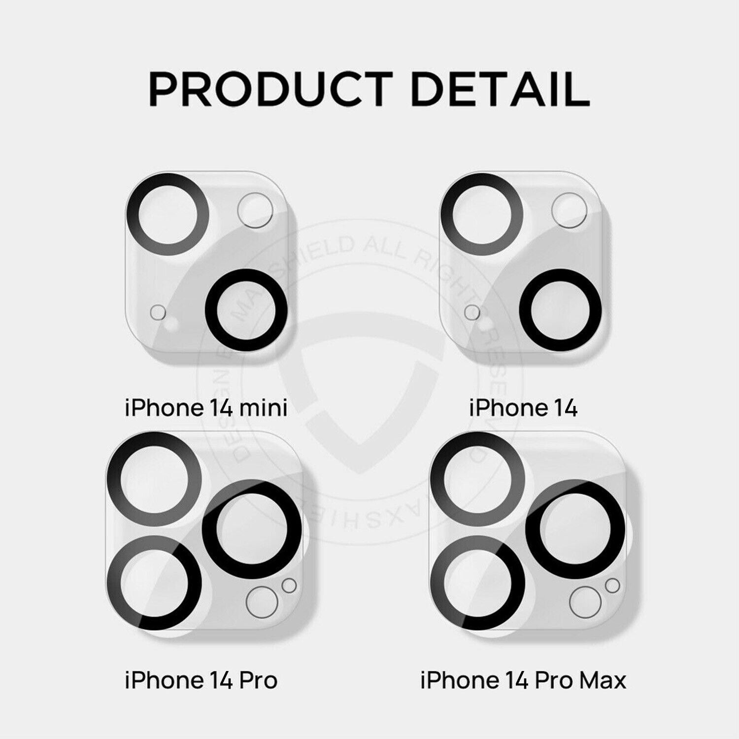 [2 Packs] For iPhone 14 Series MAXSHIELD Camera Lens Tempered Glass Screen Protector