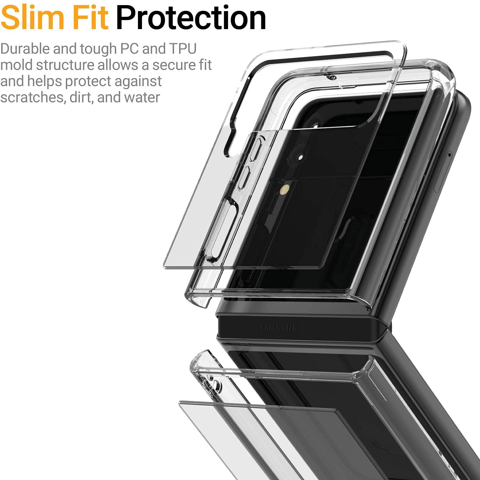For Galaxy Z Flip 4 5G Screen Protector Hard Case Shockproof Slim Clear Cover