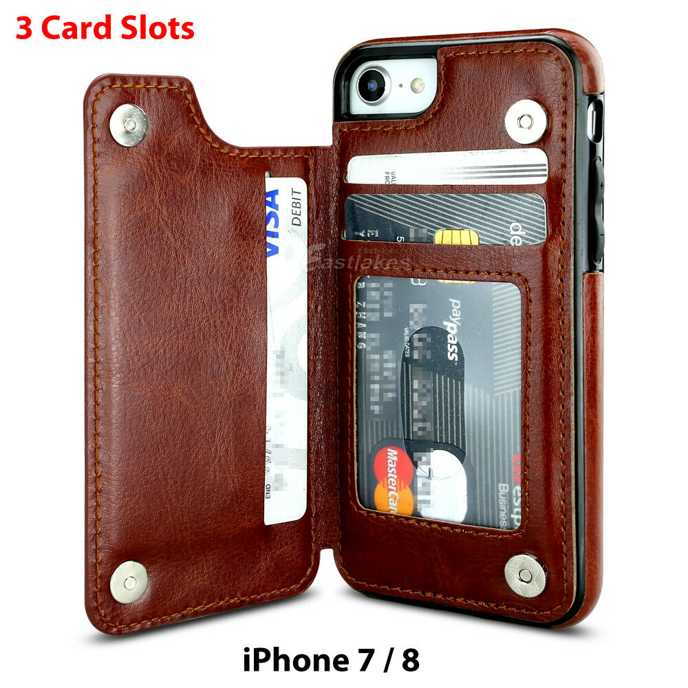 iPhone XR Case Flip Leather Wallet Card Shockproof Case