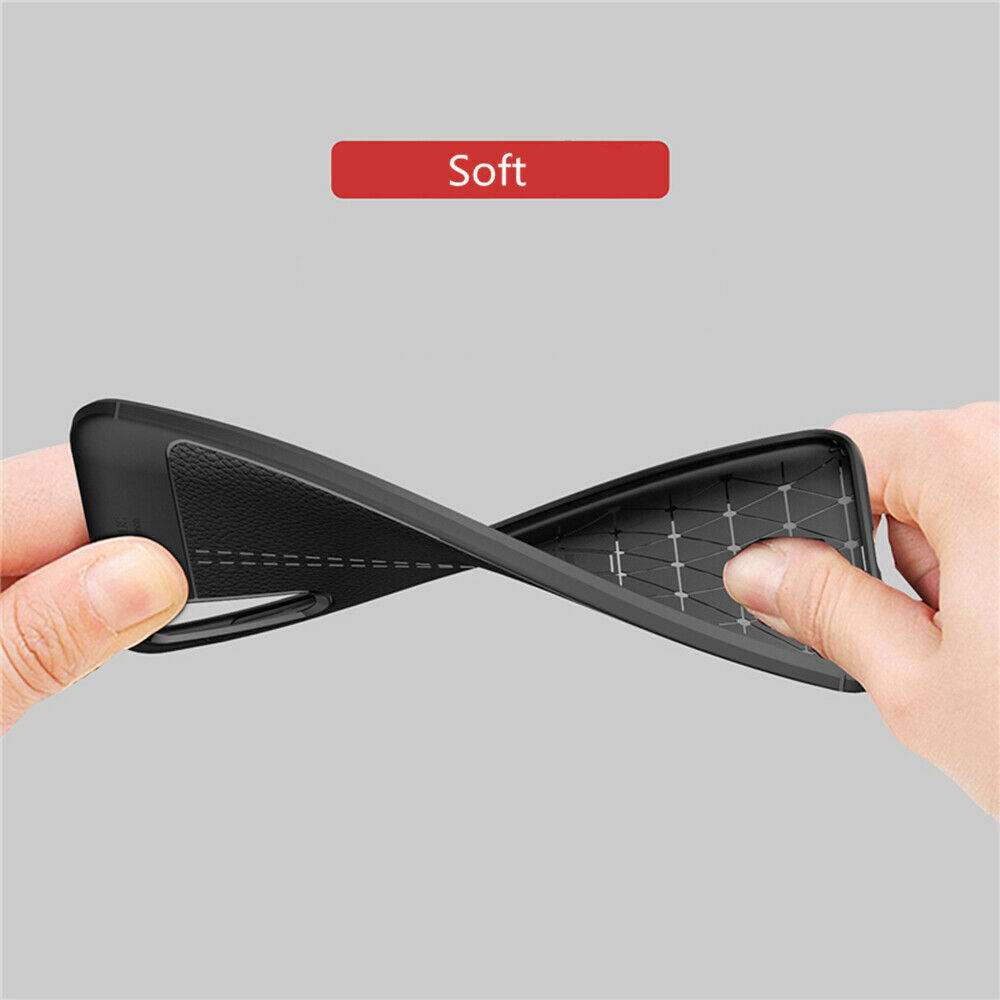 For Samsung A30 Luxury Ultra Slim Leather Rubber Shockproof Case Cover