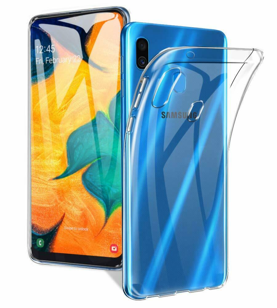 Soft Samsung Galaxy A20 Gel Clear Slim Bumper Protective Case Cover
