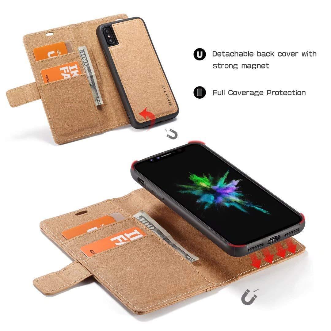 iPhone XR Luxury Magnetic Leather Removable Wallet Case