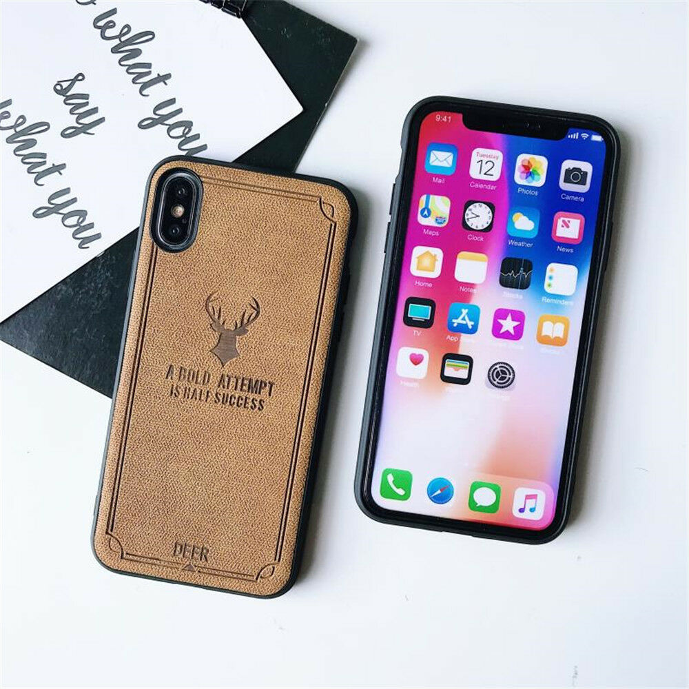 iPhone XR Cloth Case Deer Soft TPU Silicon Slim Back Cover