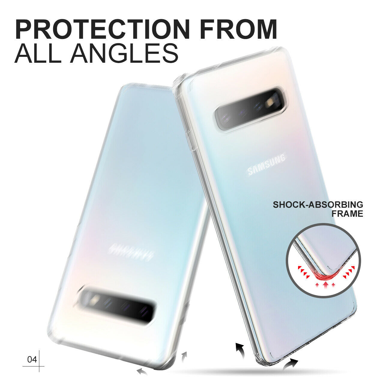 Samsung Galaxy S10 Plus Case Shockproof Crystal Bumper Case Cover
