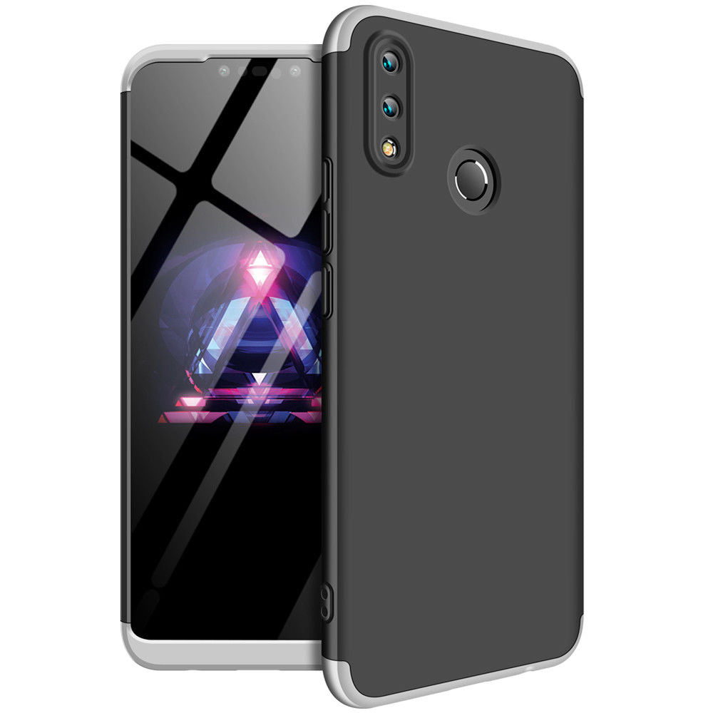 360° Full Tough Cover Shockproof Heavy Duty Bumper Armor Case For Huawei Nova 3i-Silver Black