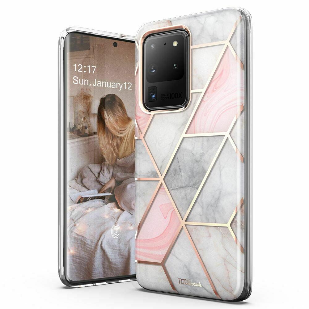 Galaxy S20 Plus Ultra Case TITISHARK Clear Stylish Marble Shockproof Case Cover