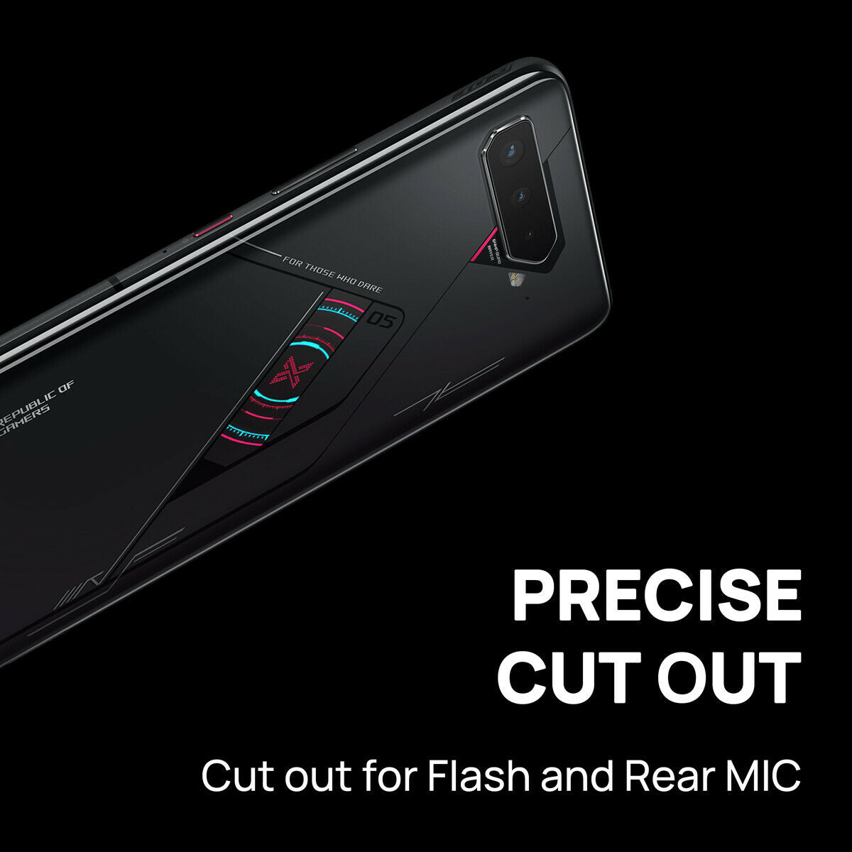 MAXSHIELD Screen Glass Tempered Back Lens Camera Protector For ASUS ROG 5