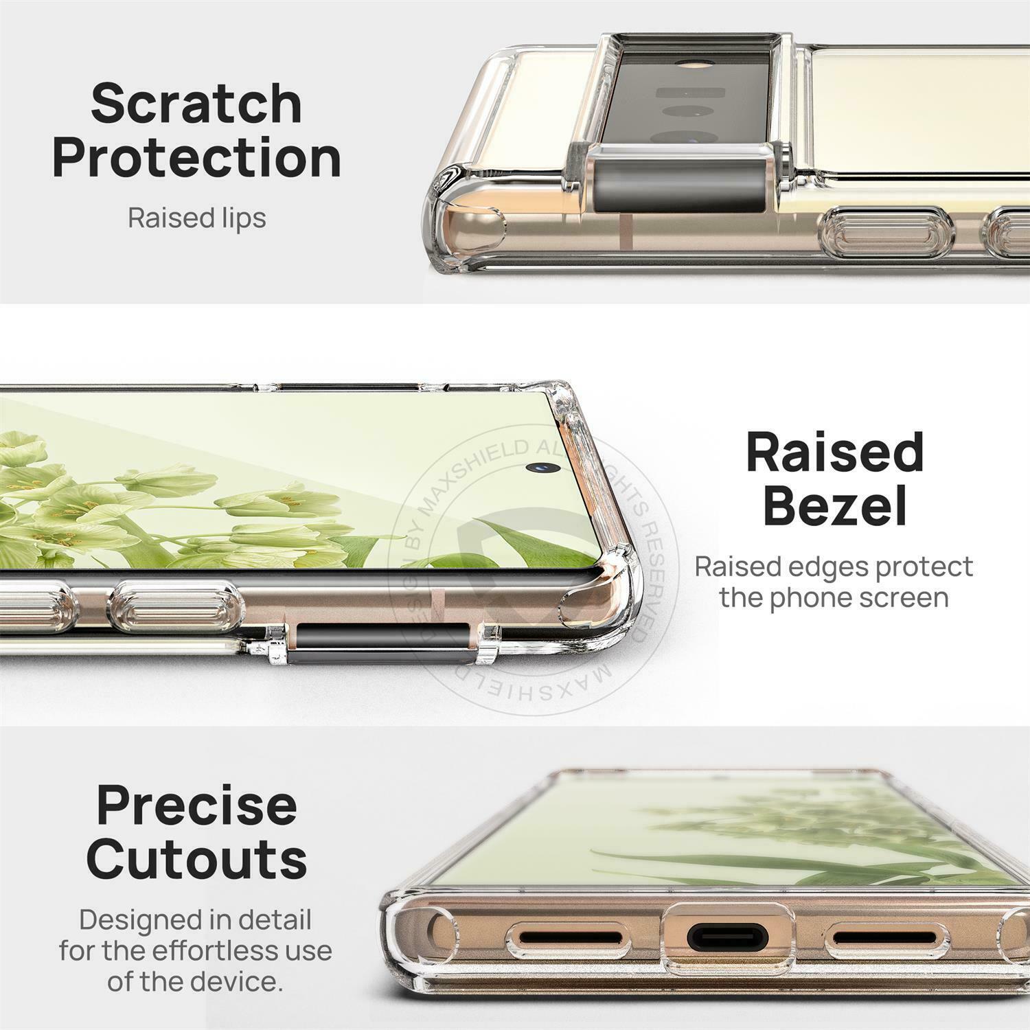 For Google Pixel 6A Case Clear Shockproof Cover Screen Protector