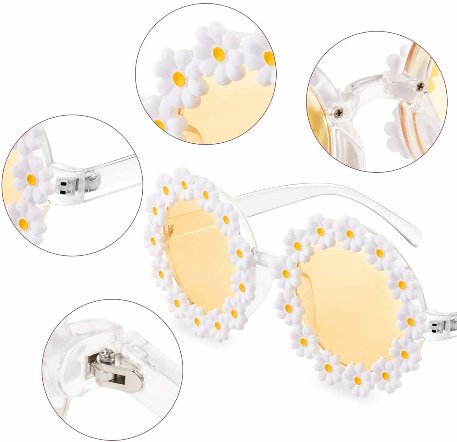 Fashion Women Vintage Cat Eye Sunglasses Retro Rapper Glasses Flower Goggles