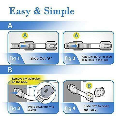 10/15 Child Kids Baby Safety Lock Door Fridge Drawers Cupboard Cabinet Adhesive
