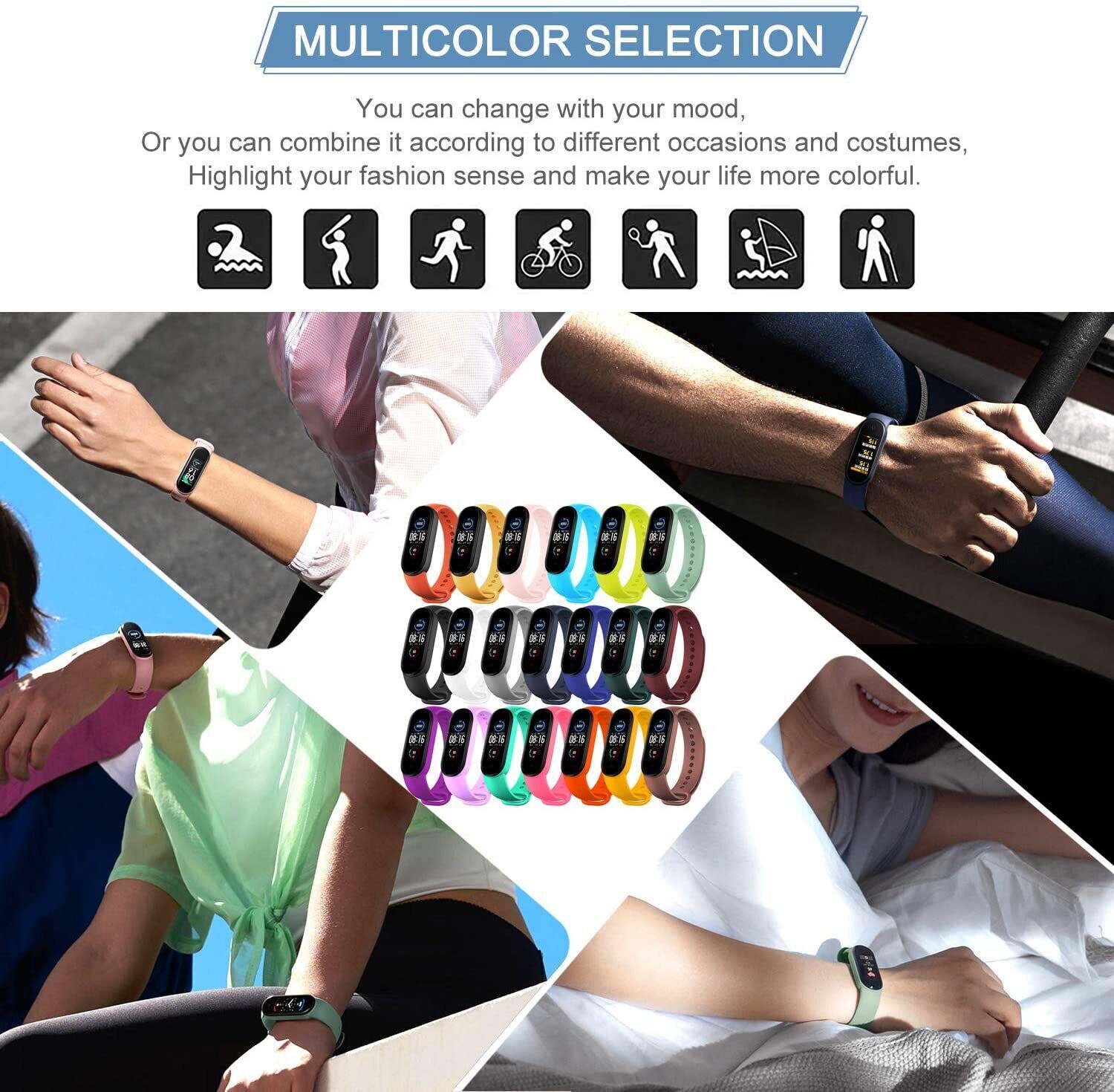 For Xiaomi Mi Band 7 Band Strap Replacement Silicone Wrist Watchband