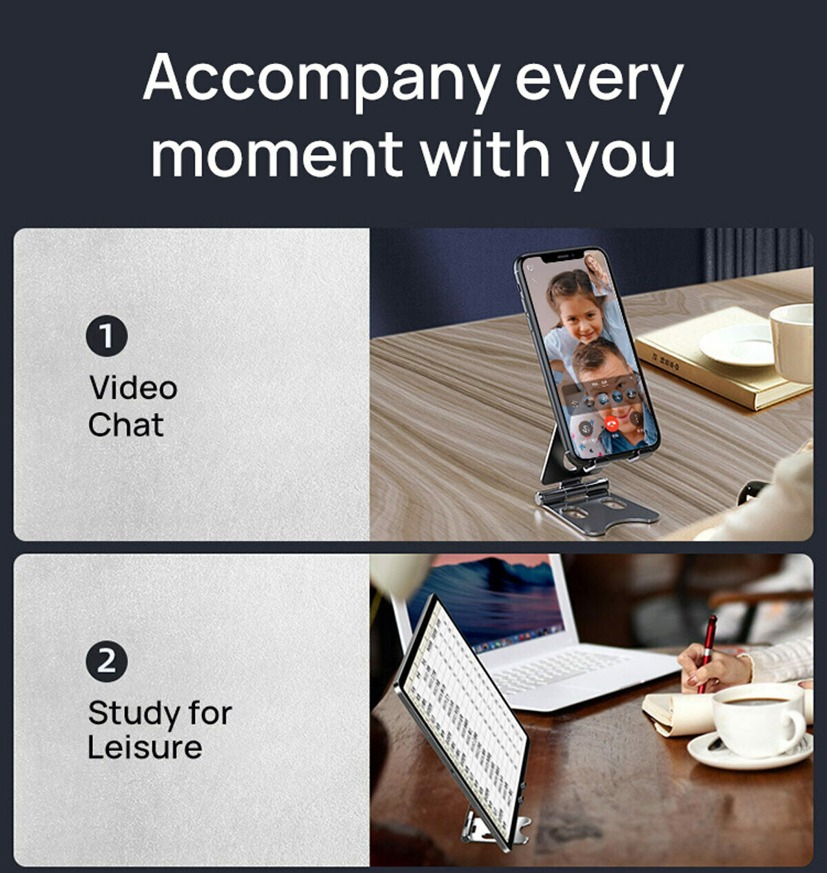 Adjustable Phone Tablet Desktop Stand Desk Holder Mount Cradle For iPhone iPad