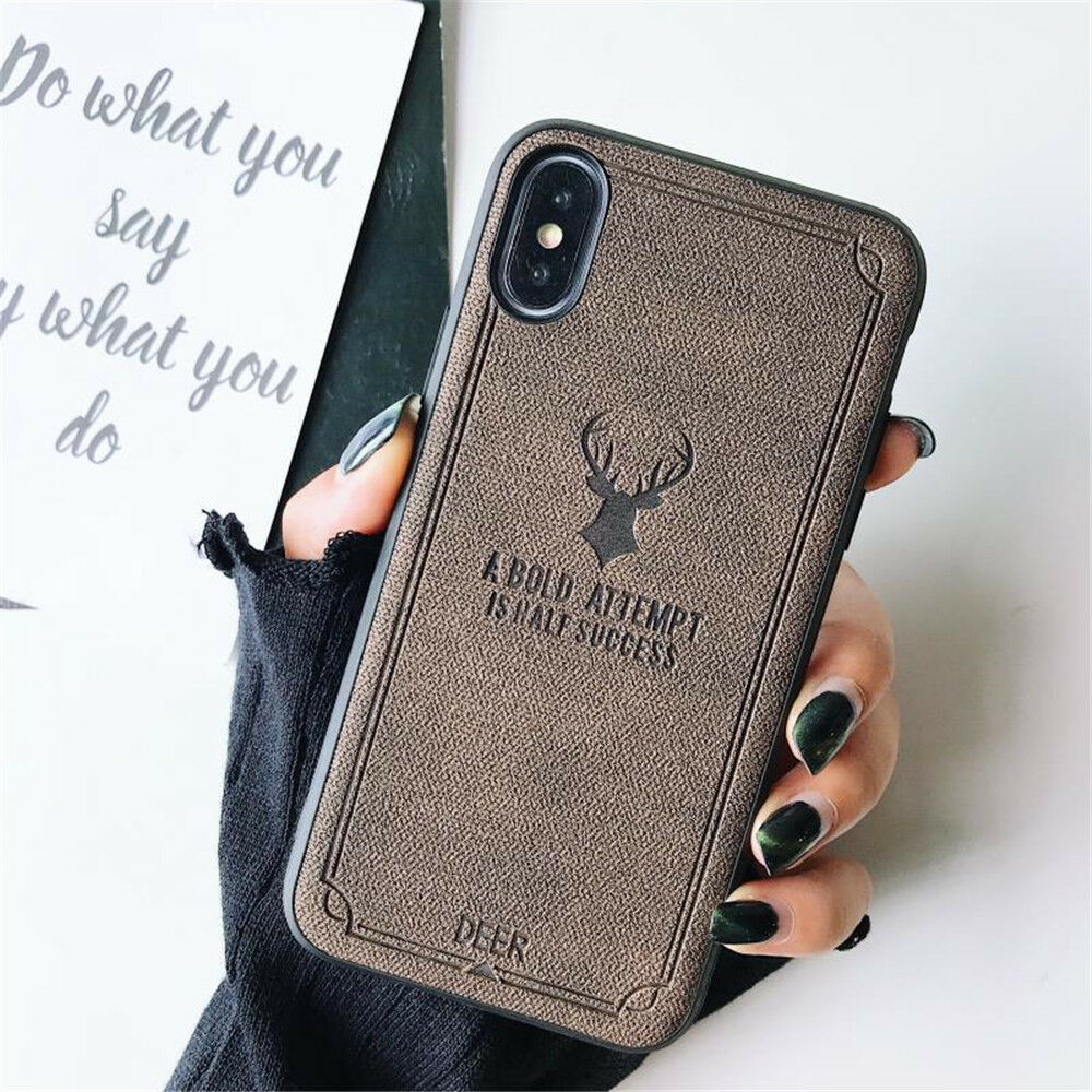 iPhone XR Cloth Case Deer Soft TPU Silicon Slim Back Cover