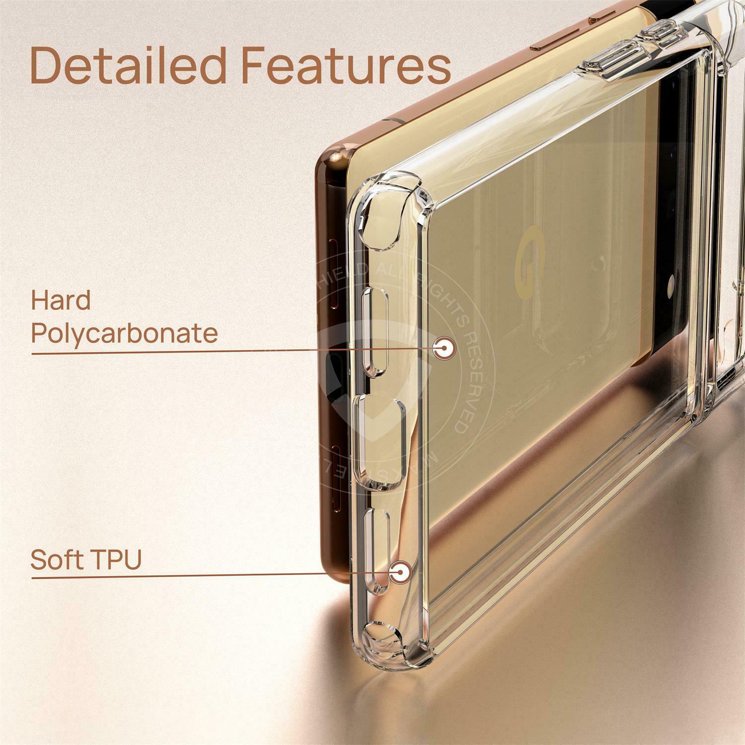 For Google Pixel 6A Case Clear Shockproof Cover Screen Protector