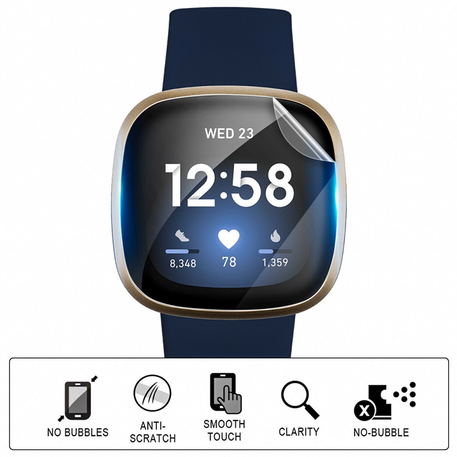 [5 Packs] For Fitbit Luxe Full Coverage Hydrogel Screen Protector Film