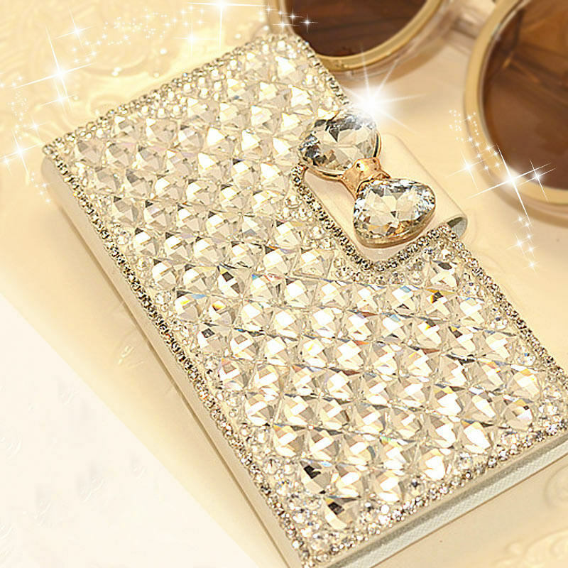 Samsung S8 Bling Crystal Diamond Leather Flip Stand wallet Case
