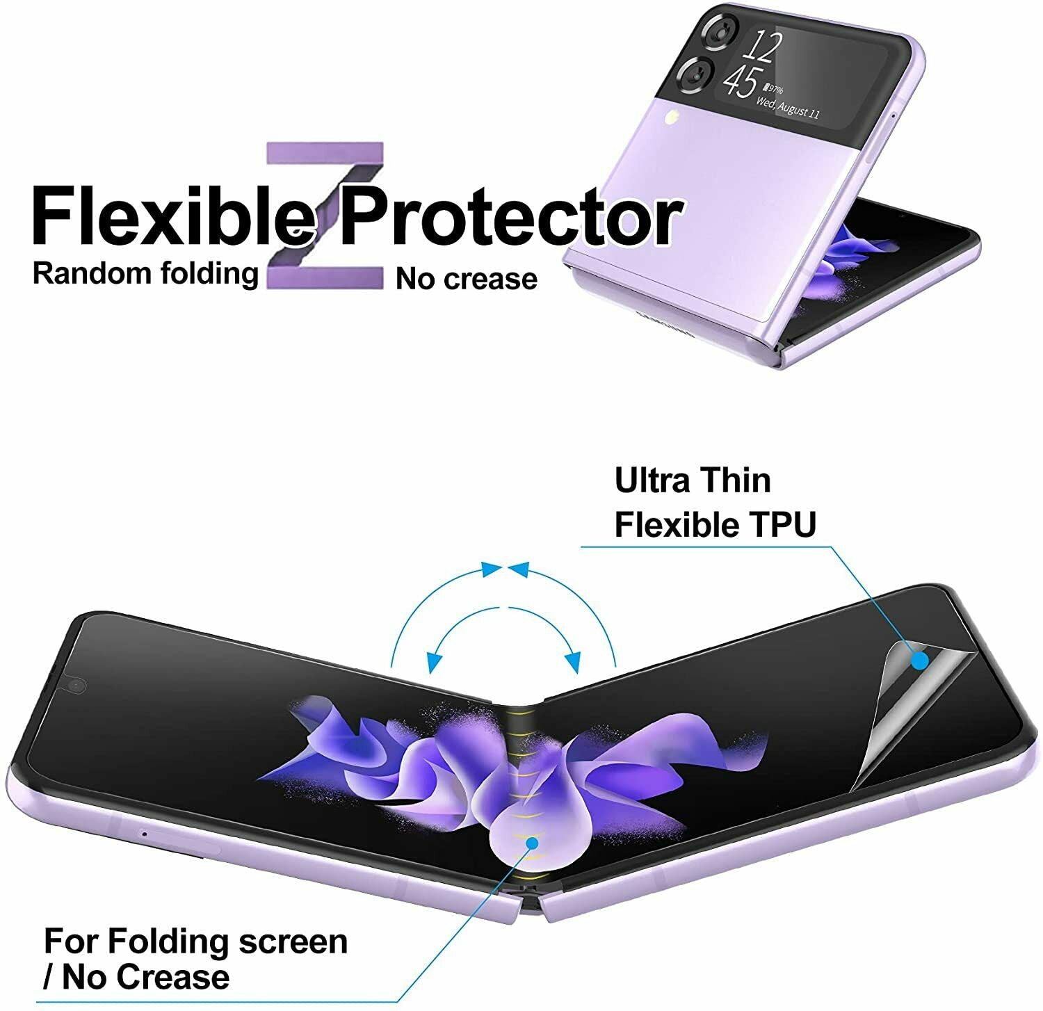 For Galaxy Z Flip 4 5G Screen Protector Hard Case Shockproof Slim Clear Cover