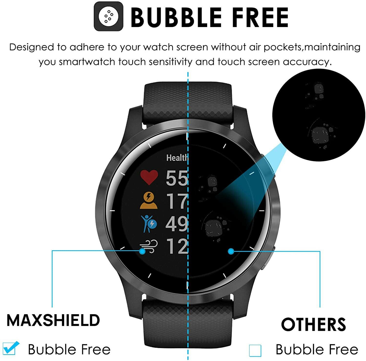 2/3x For Garmin Venu 2 2S Vivoactive 4 4S 3D Full Cover Glass Screen Protector