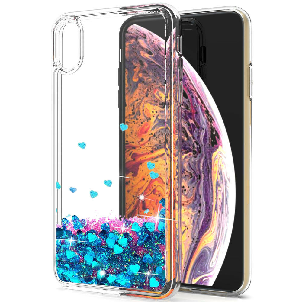 Bling Dynamic Glitter Moving Quicksand Liquid Case Cover For iPhone XR