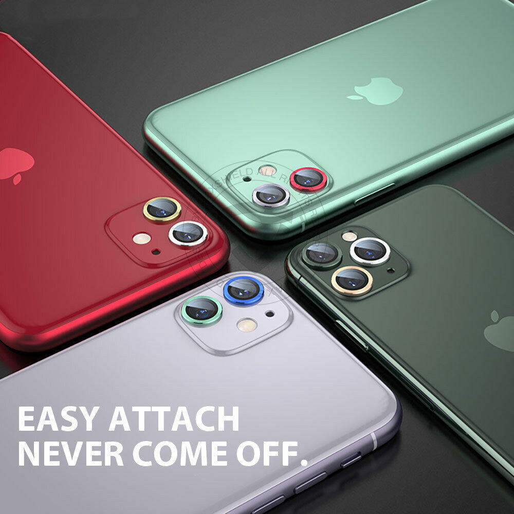 For iPhone 12 Pro Max Glass Camera Lens Metal Ring Protector