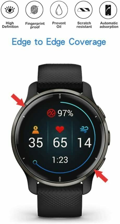 3X For Garmin Venu 2 Plus Screen Protector Full Coverage Smartwatch TPU Guard