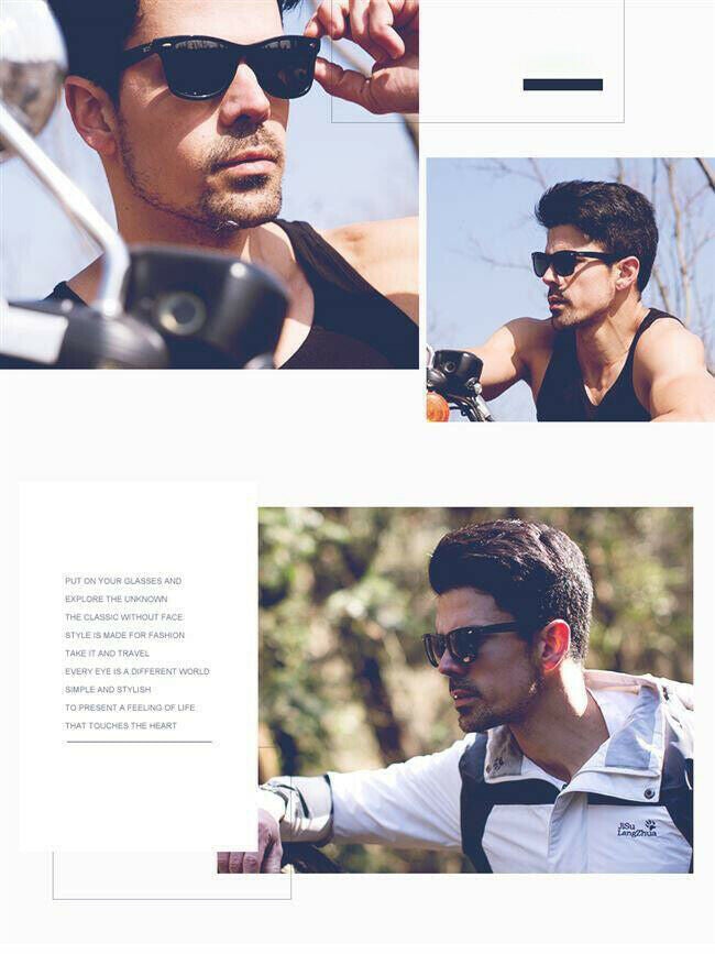 Polarized Mens Sunglasses Polarised Square Frame Sports Driving Glasses