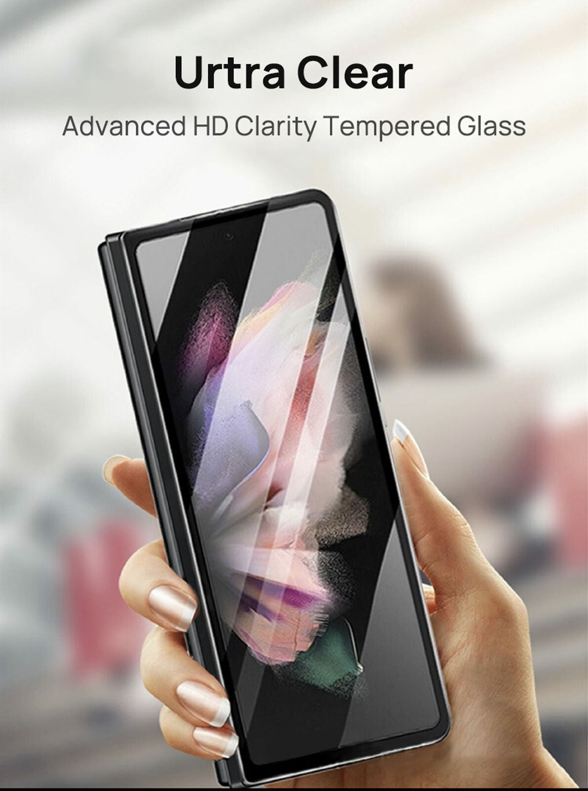 MAXSHIELD For Galaxy Z Fold 4 5G Tempered Glass Screen Protector Case Friendly
