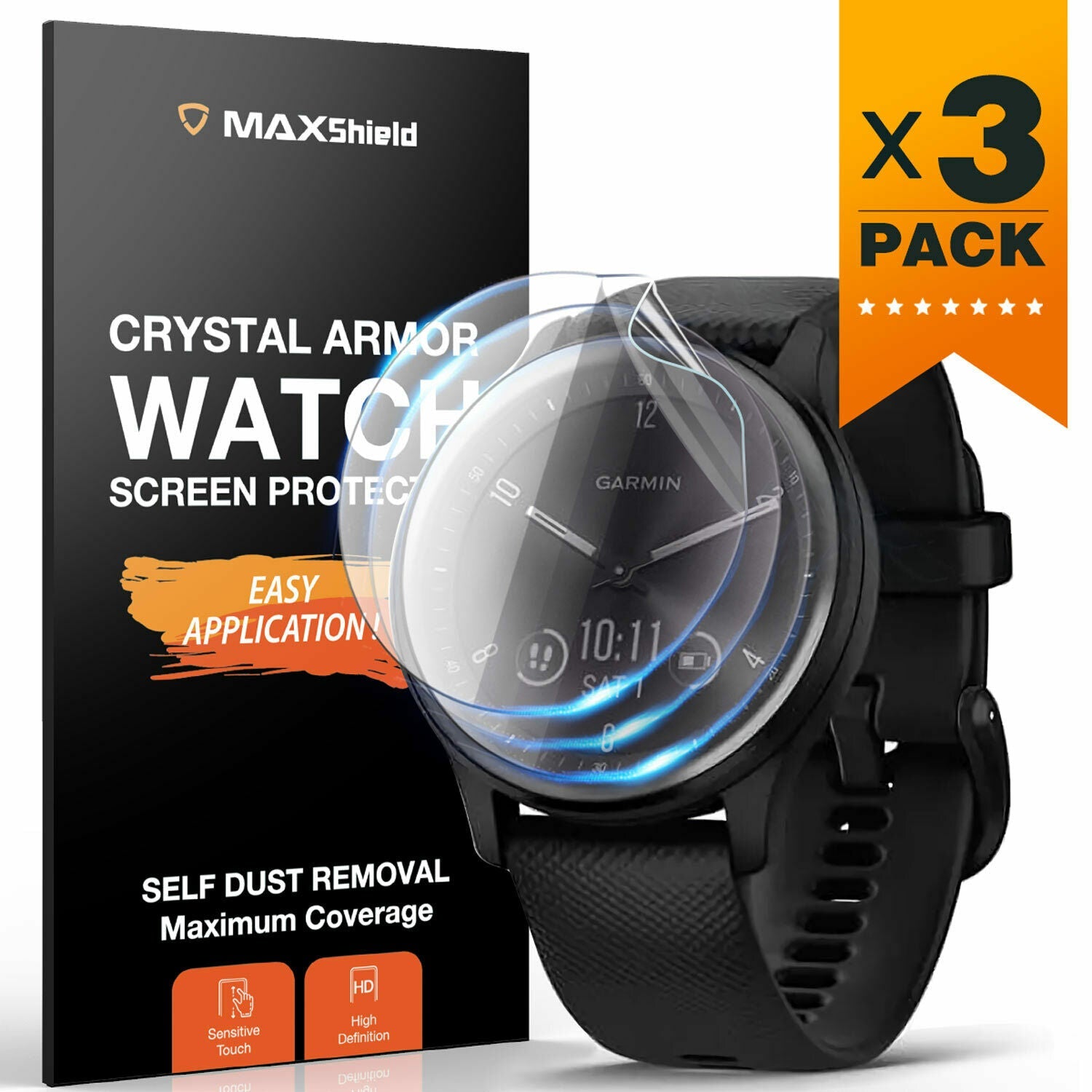 3x For Garmin Vivomove Style Sport Screen Protector Full Cover Hydrogel HD Film