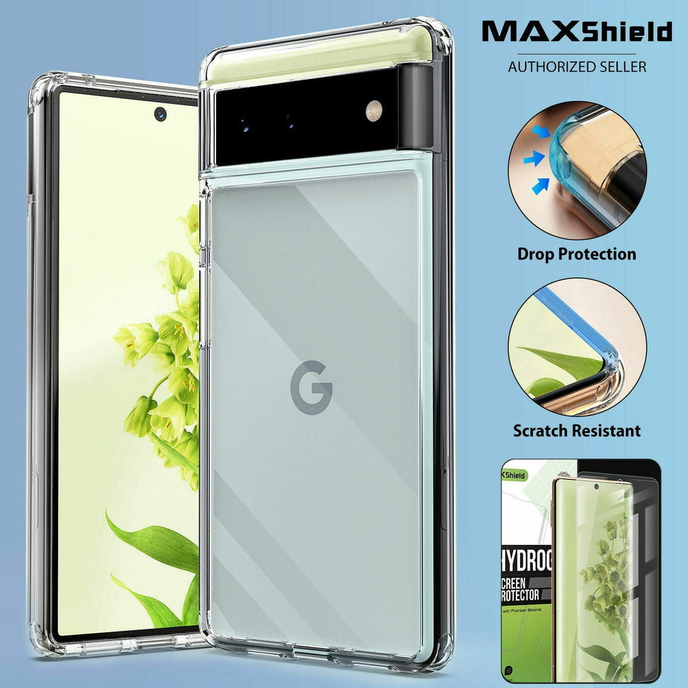 For Google Pixel 6A Case Clear Shockproof Cover Screen Protector