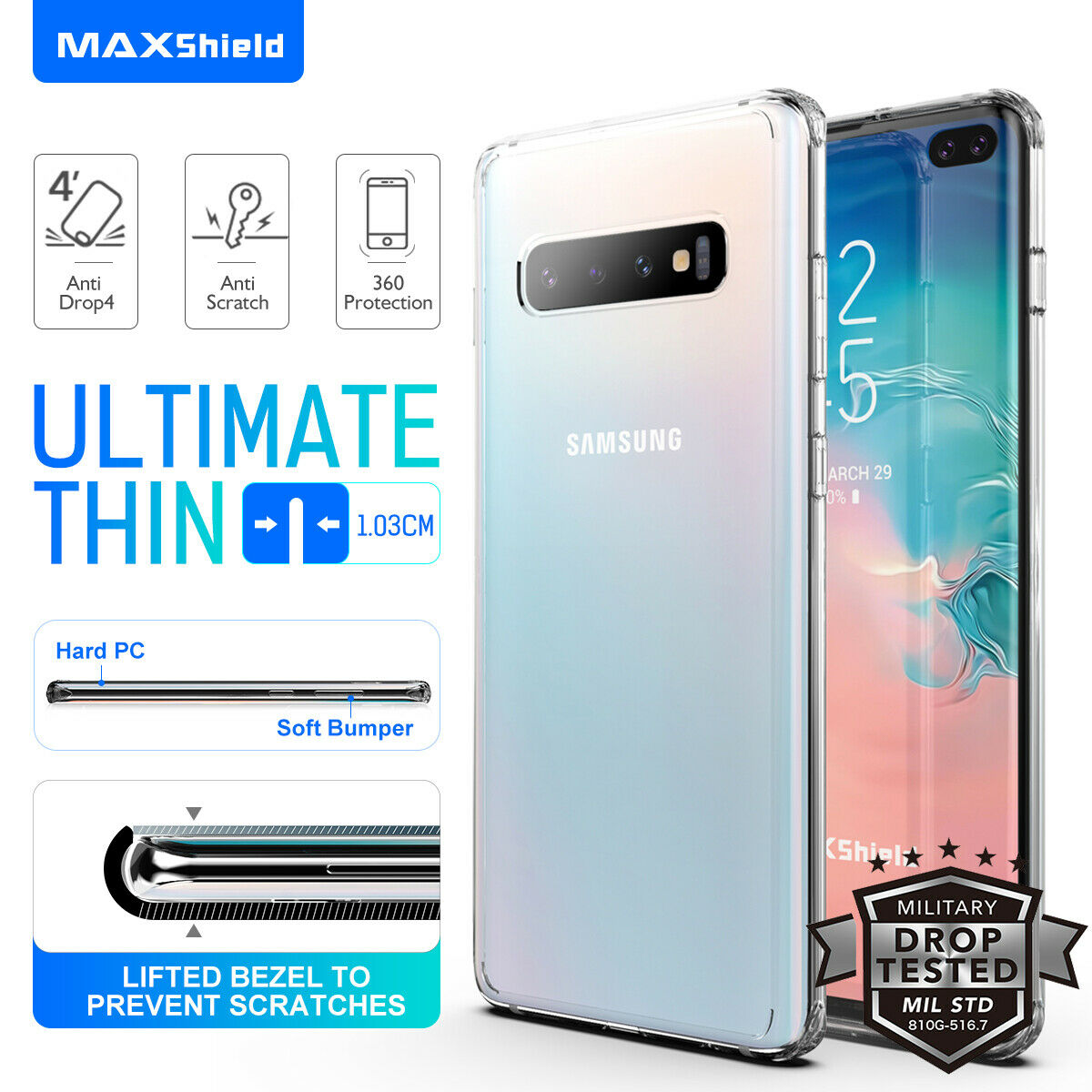 Samsung Galaxy S10 Plus Case Shockproof Crystal Bumper Case Cover