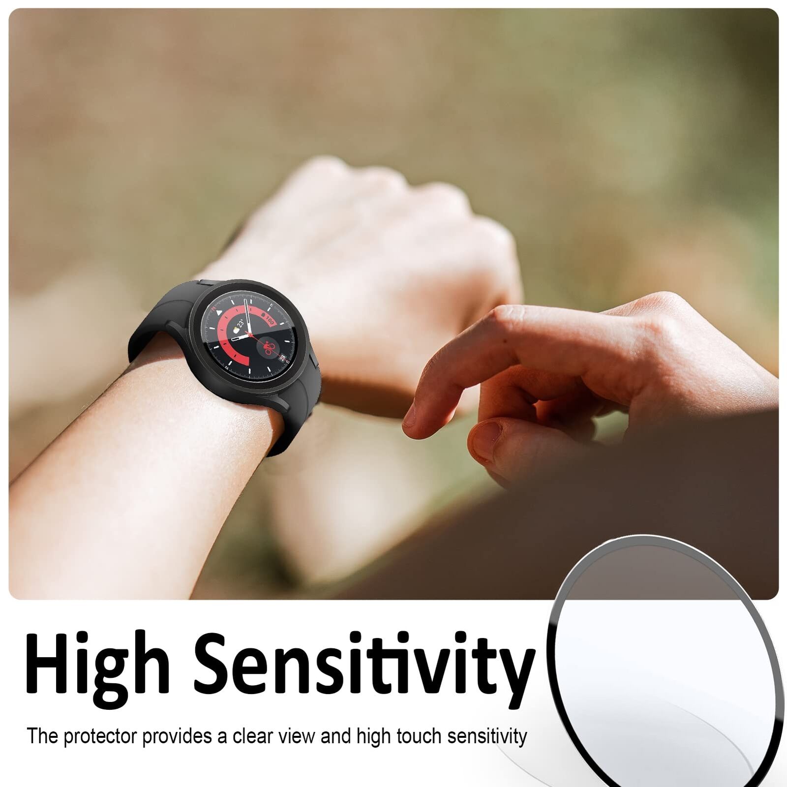 [3 Packs]For Samsung Galaxy Watch 5 Pro 45mm Full Coverage Screen Protector 3D HD