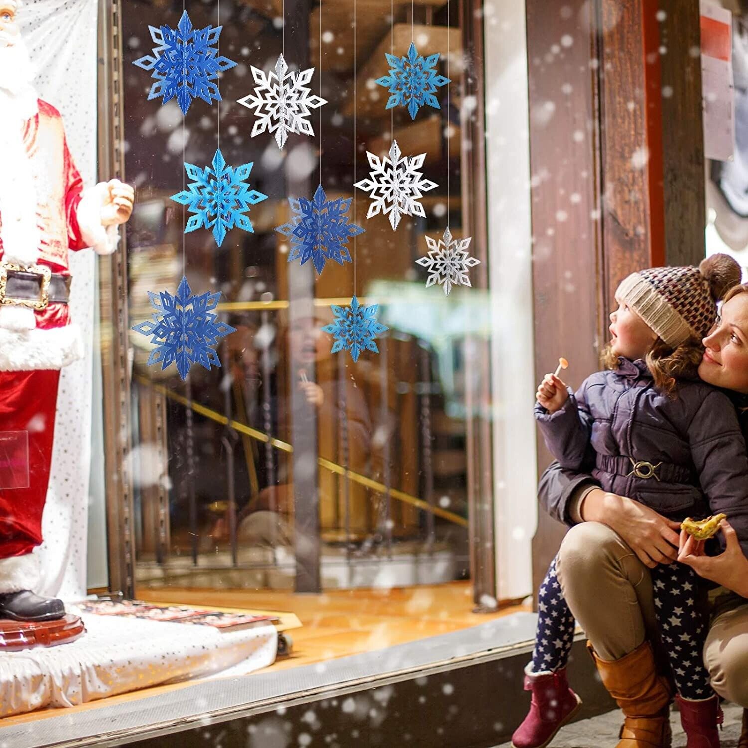 Christmas XMAS Tree Snowflakes Baubles Hanging Home Party Ornament Decorations