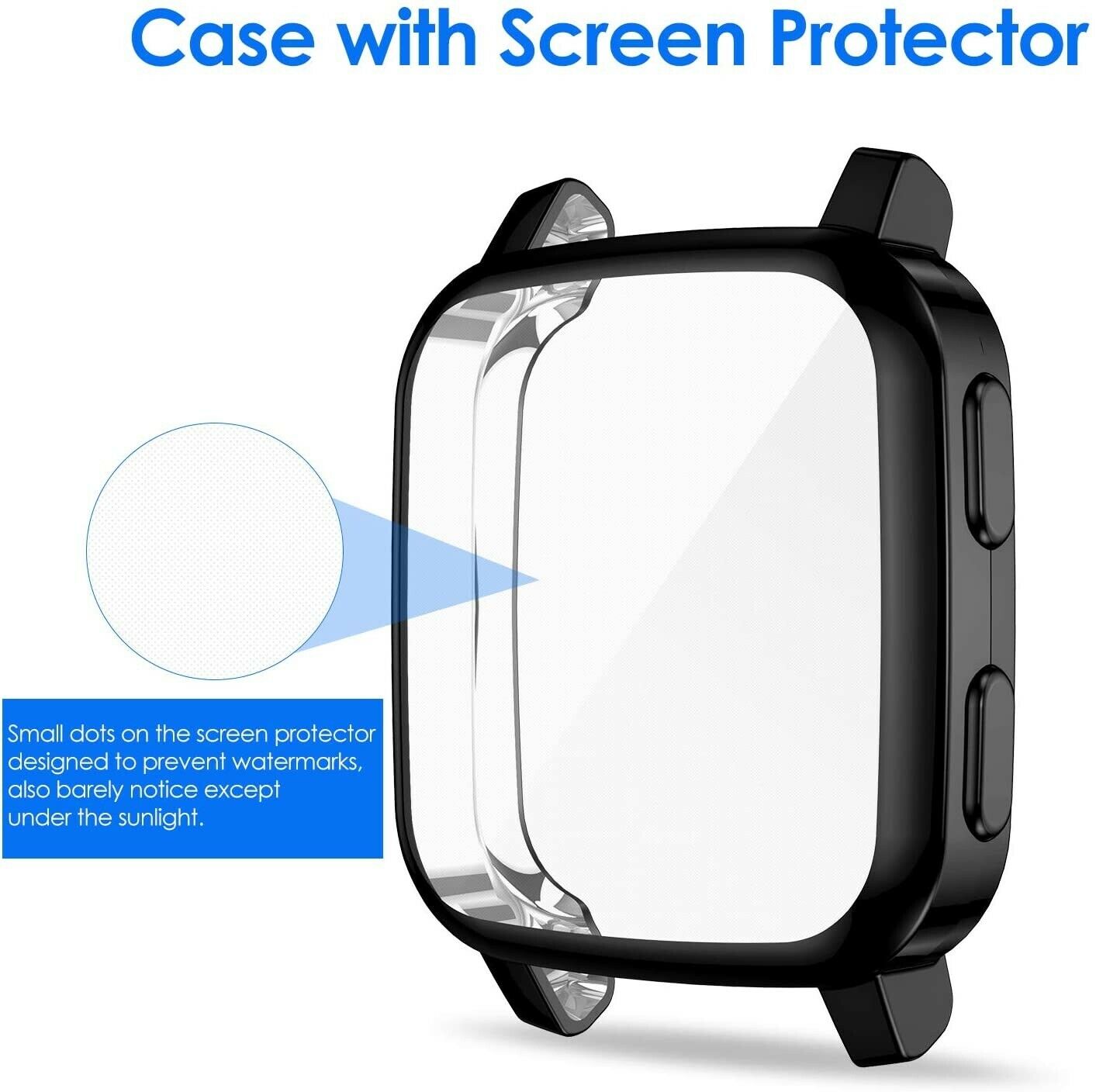 For Garmin Venu SQ Music Shockproof Clear TPU Case Full Cover Screen Protector