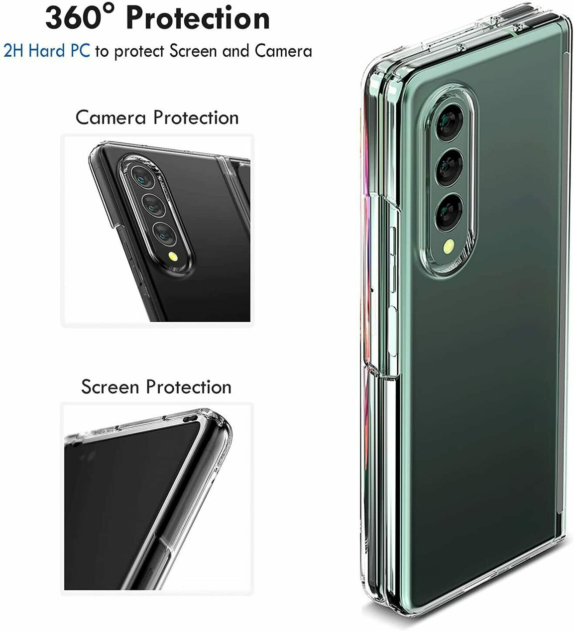 For Samsung Galaxy Z Fold 4 5G Case Clear Heavy Duty Shockproof Cover